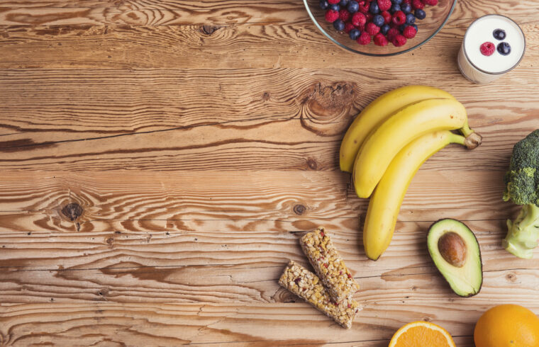 graphicstock healthy food composition on a wooden table background rRfeyVOpbb